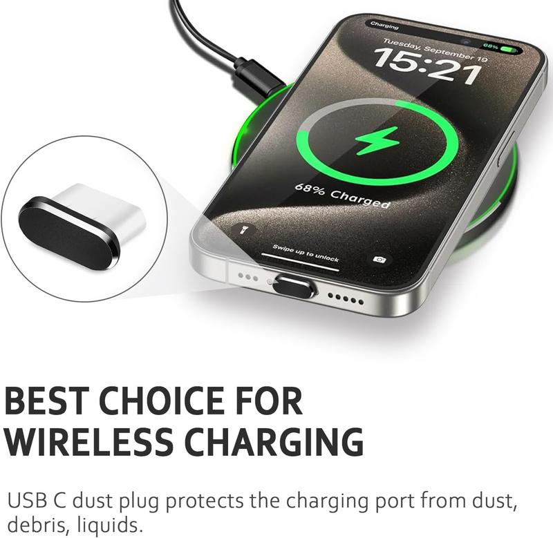USB C Dust Plug, 4 Pack USB C Dust Cover Type C Anti Dust Port Plug  Port Protector Cap with Speaker Dust Cover for  15,16 Series,  Galaxy S24-S20,Note,A Series, All USB C Devices