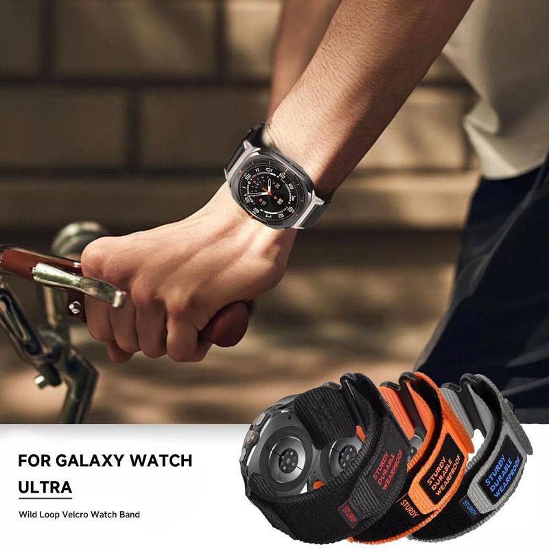 Soft nylon sport band for samsung galaxy watch ultra 47mm rugged strap durable  armband  wearable accessories male No Gap