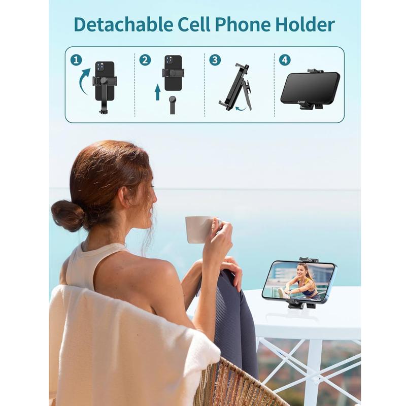 Selfie Stick, 41'' Extendable Phone Tripod Stand with Phone Holder & Detachable Remote, 360° Rotation Selfie Stick Tripod for Cell Phone Compatible with iPhone, Android, Samsung