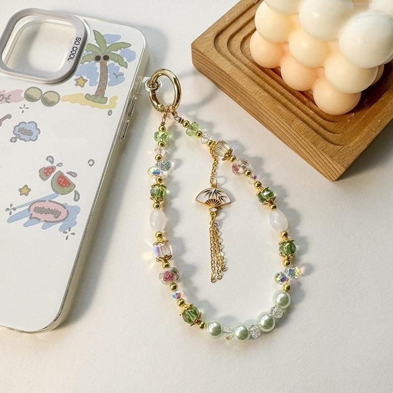 Cute Keychain Phone Charm, Beaded Phone Case Pendant, Phone Strap for Women & Girls, Fashion Phone Accessories for iPhone