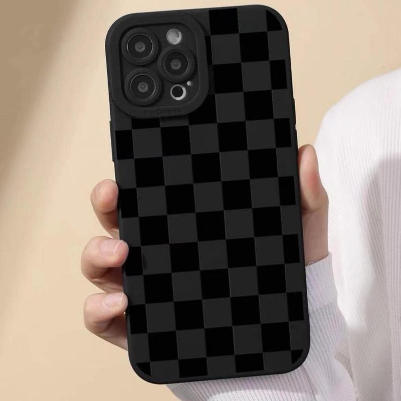 Plaid Pattern Phone Case, All-inclusive Anti-fall Mobile Phone Case, Shockproof Phone Cases for iPhone Series, Phone Case