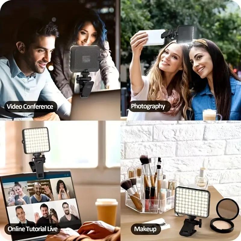 Rechargeable Selfie Light, 1 Count Clip Fill Light for Phone Laptop Tablet, Portable Light for Video Conference Live Streaming Zoom Call Makeup Picture