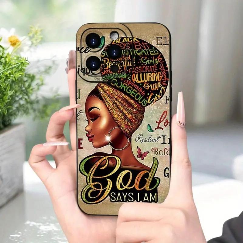 Vintage Girl Pattern Phone Case, Wear-resistant Anti-fall Decorative Phone Protector Cover, Phone Accessory Compatible With iPhone 11 12 13 14 15 Pro Max