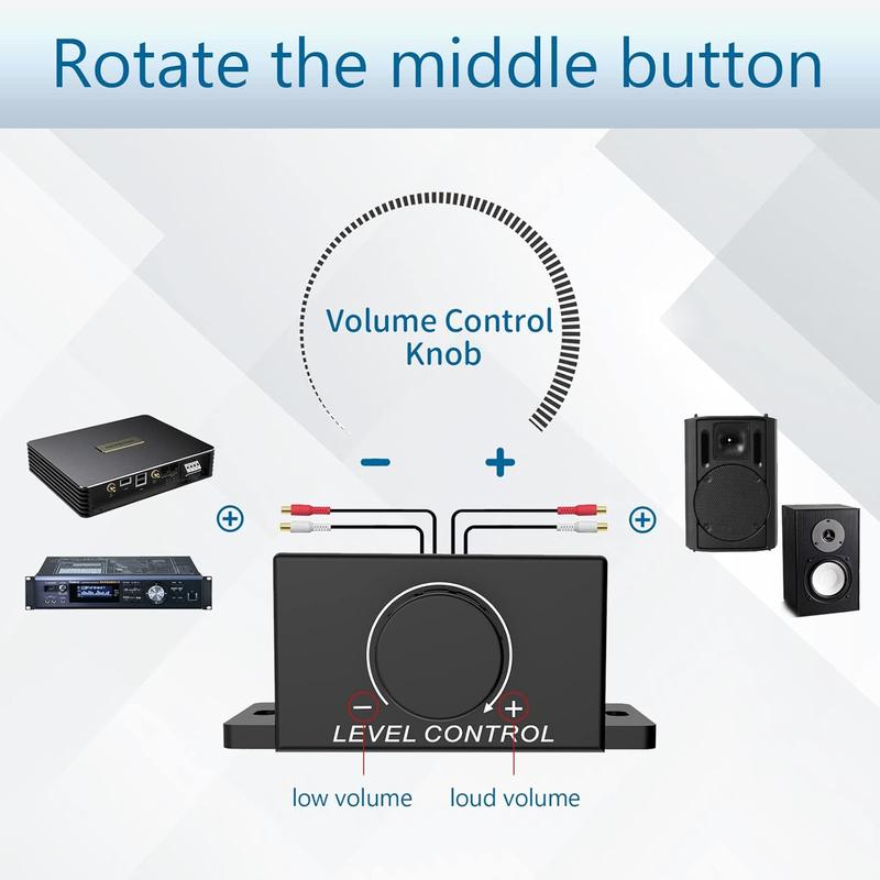 Universal  RCA Remote Amplifier Level Controller RCA Audio Bass Knob Sub Amp Volume Control  for , , Speakers, Home Theater