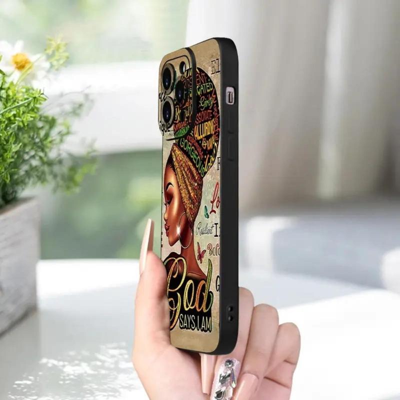 Vintage Girl Pattern Phone Case, Wear-resistant Anti-fall Decorative Phone Protector Cover, Phone Accessory Compatible With iPhone 11 12 13 14 15 Pro Max