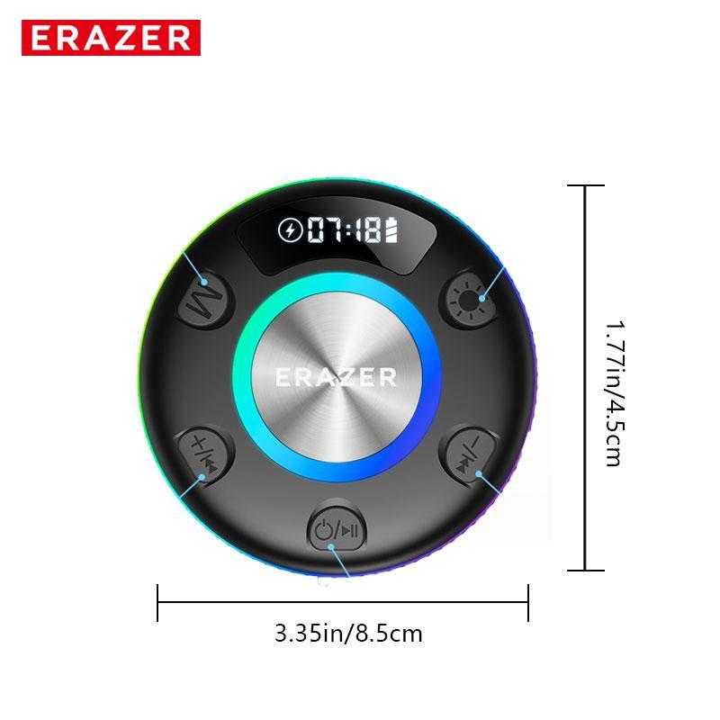 ERAZER XM102 Wireless Speaker, Portable Waterproof Speaker with Suction Cup, Rechargeable Speaker for Home, Party, Outdoor, Beach