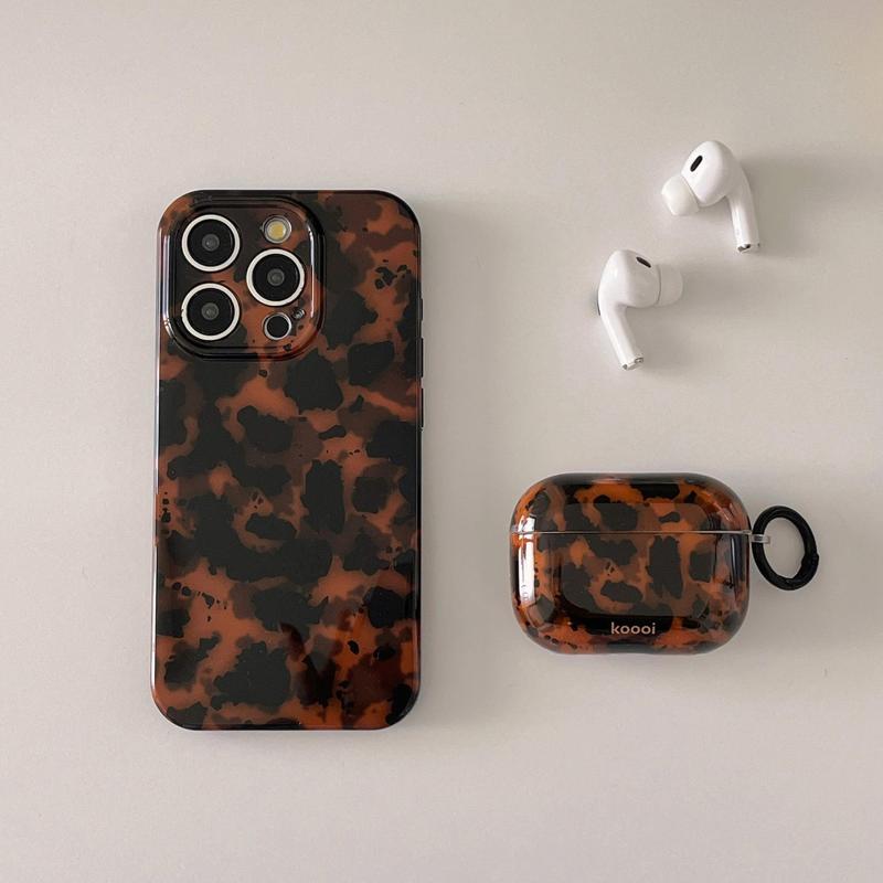 Vintage Amber Vein Pattern Earphone Case, Decorative Earphone Protector Cover, Earphone Protective Case Compatible with AirPods, Wireless Earbuds Case