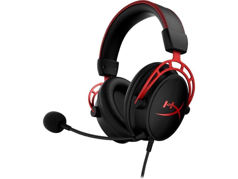 HyperX Cloud Alpha - Gaming Headset, Dual Chamber Drivers, Legendary Comfort, Aluminum Frame, Detachable Microphone, Works on PC, PS4, PS5, Xbox One  Series X|S, Nintendo Switch and Mobile – Red