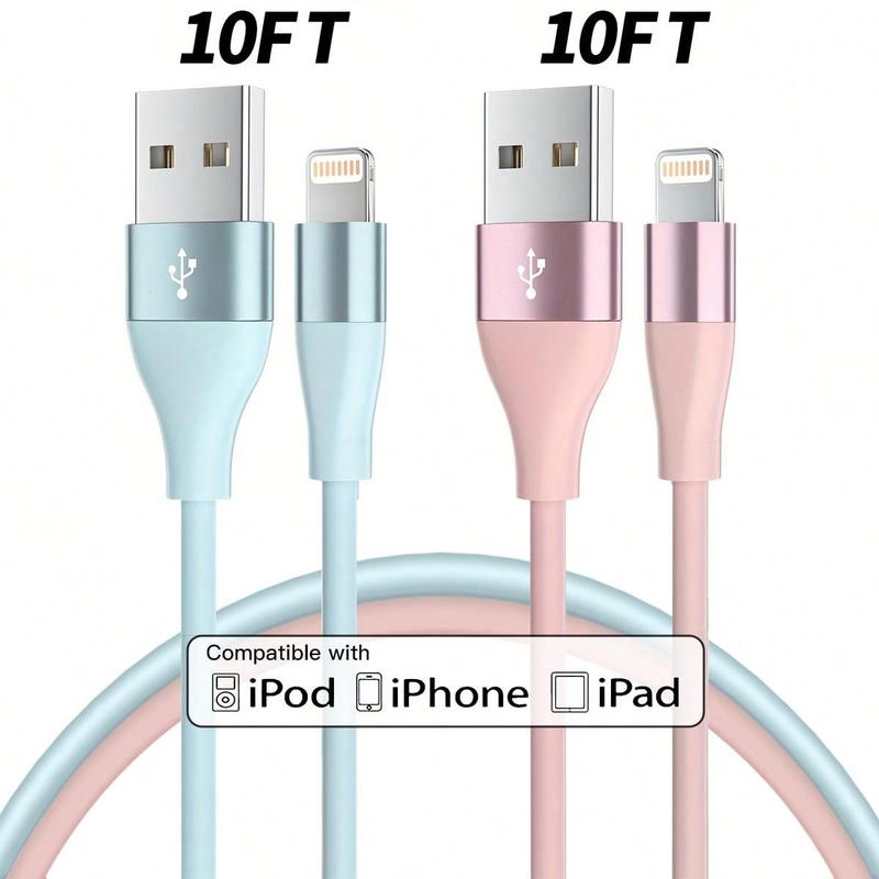 10FT USB-A for Lightning Charging Cable, Portable Charger Data Cable Compatible with iPhone 14 13 12ProMax 12Mini 11 Pro XS Max XR X 8 7 6Plus Phones