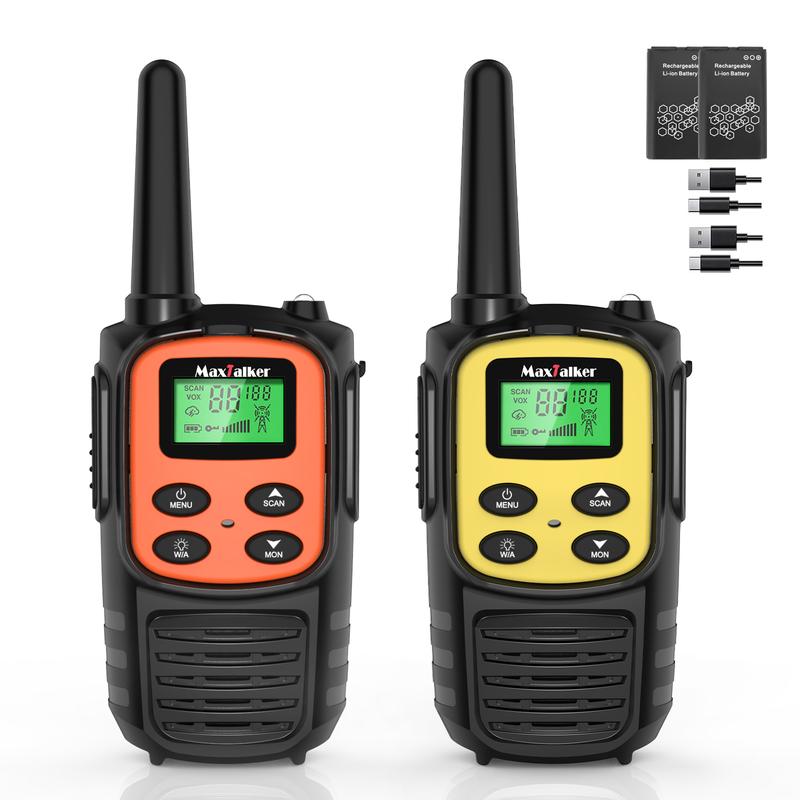 MaxTalker Walkie Talkies Long Range for Adults, Rechargeable Walkie Talkie with 22 FRS Channel Radios Walkie Talkies for Kids Audio Two Way Radio