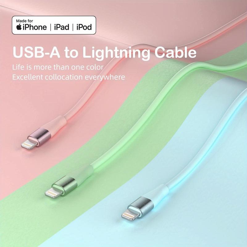 10FT USB-A for Lightning Charging Cable, Portable Charger Data Cable Compatible with iPhone 14 13 12ProMax 12Mini 11 Pro XS Max XR X 8 7 6Plus Phones