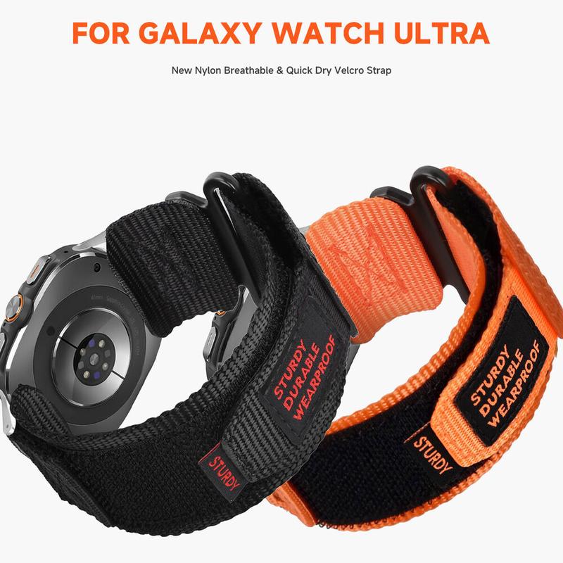 Soft nylon sport band for samsung galaxy watch ultra 47mm rugged strap durable  armband  wearable accessories male No Gap