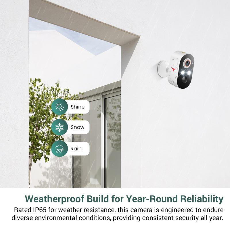 Wireless 1080P Security Camera, With AI Human Detection, PIR Motion Detect, Low Light Full color Night Vision Security Camera, 2-way Talk, With 2.4GHz Wi-Fi, Cloud Storage Service, Rechargeable Battery Included, IP65 Weather Resistance