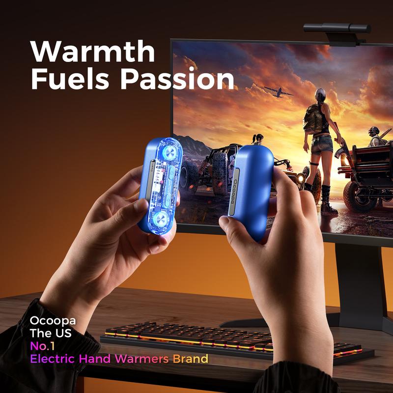 OCOOPA Hand Warmers-UT2s Gamerpro Series, Magnetic, Rechargeable, 7-Color RGB Lights, Four Warm Settings, 18W Fast charging, 10,000mAh Capacity, Portable & Lightweight, for E-gamers, High-tech Gifts