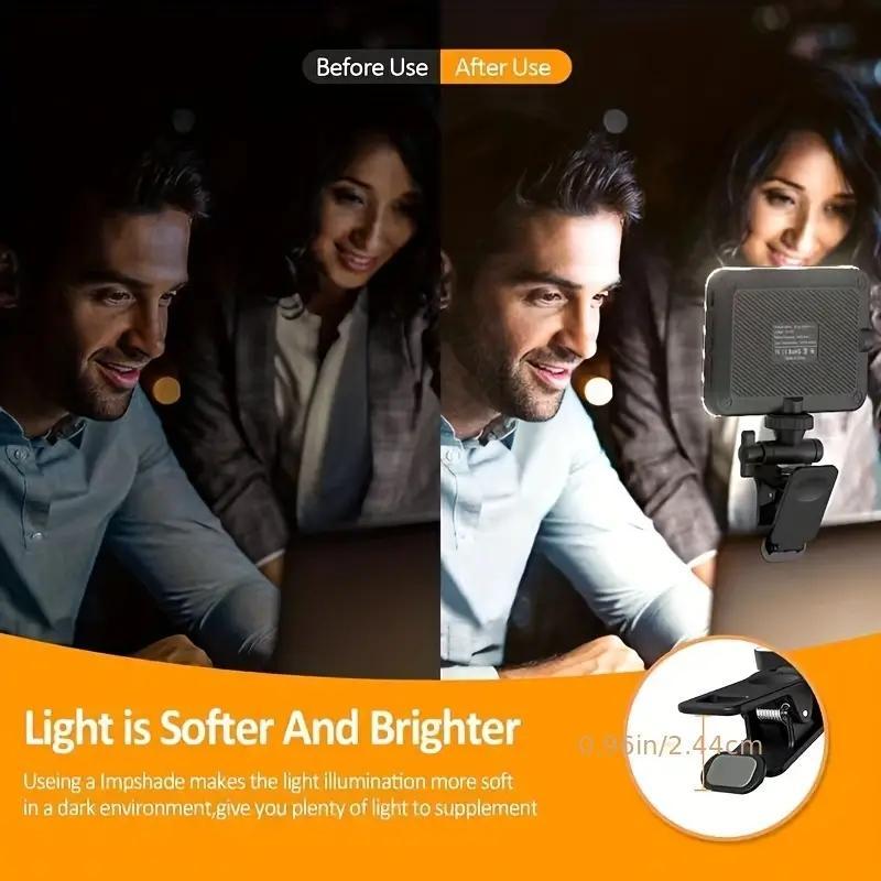 Rechargeable Selfie Light, 1 Count Clip Fill Light for Phone Laptop Tablet, Portable Light for Video Conference Live Streaming Zoom Call Makeup Picture