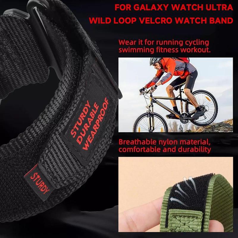 Soft nylon sport band for samsung galaxy watch ultra 47mm rugged strap durable  armband  wearable accessories male No Gap