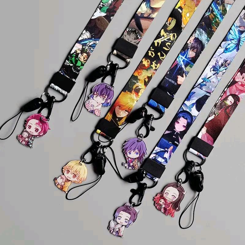 Anime Demon Slayer Detachable Wrist Strap Kimetsuno Yaiba  Phone Lanyard Wrist Strap Hook Key Tag Keychain