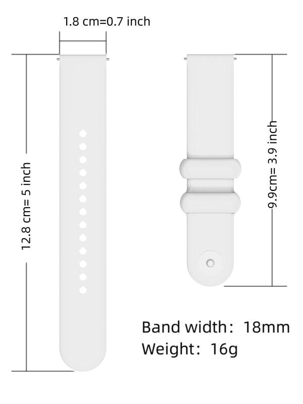 Silicone Single Color Watch Band for Men & Women, Watch Band 18 20 22mm, Compatible for Samsung Huami Garmin Watches