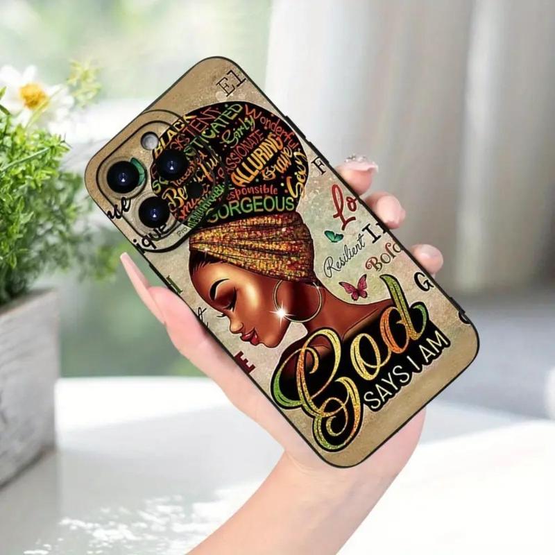 Vintage Girl Pattern Phone Case, Wear-resistant Anti-fall Decorative Phone Protector Cover, Phone Accessory Compatible With iPhone 11 12 13 14 15 Pro Max