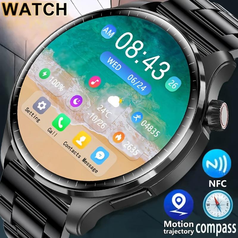 2024 New GPS Motion Trajectory Smartwatch Men 360*360 HD Screen AI Voice Wireless Call NFC Smart Watch Compass Sports Fitness Tracker Watches Fashion Sports Music Watch For Men