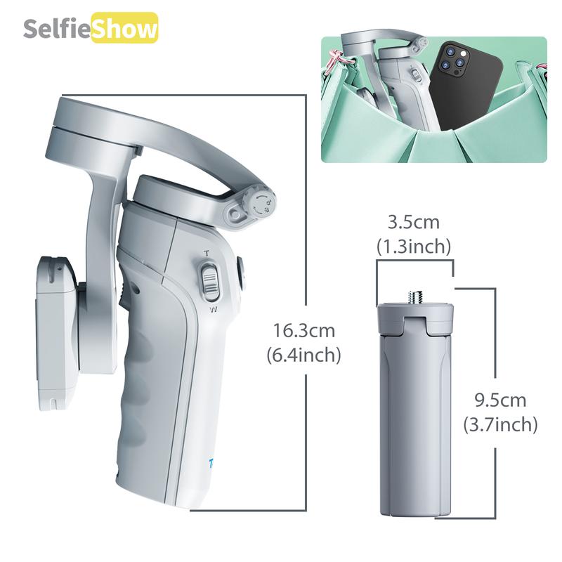 Handheld pan tilt three-axis mobile phone stabilizer with anti shake fill light intelligent facial follow-up Accessories Cellphone Smartphone