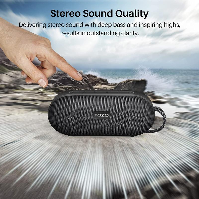 TOZO PA1 Bluetooth Speakers with 20W Stereo Sound, 25H Playtime, IPX7 Waterproof Portable Wireless Speakers Audio Protection Smartphone