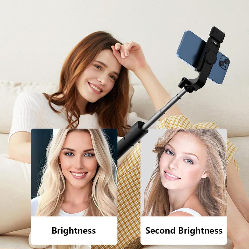 Rechargeable Portable Selfie Stick Tripod, 1 Count Retractable Phone Selfie Stick with Remote Control, 360 Degree Rotatable Phone Holder for Live Streaming, Travel, Outdoor