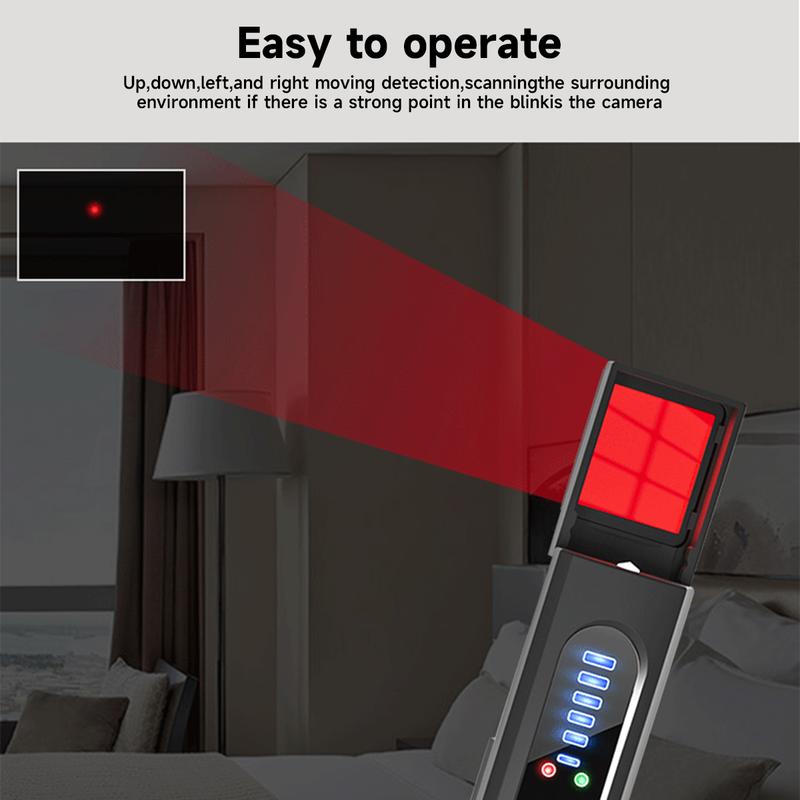 Hidden Camera Detector, Hidden CameraDetector with LED Light, GPS Tracker Detectorwith 5 Sensitivity Levels, Suitable for OfficeHotel, Travel Security Device