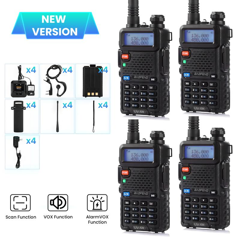 Baofeng UV-5R Dual Band Ham Radio Handheld Long Range with LED Flashlight, 144~148MHz   420~450MHz Dual Standby Dual Display 5W 1500mAh 1.5