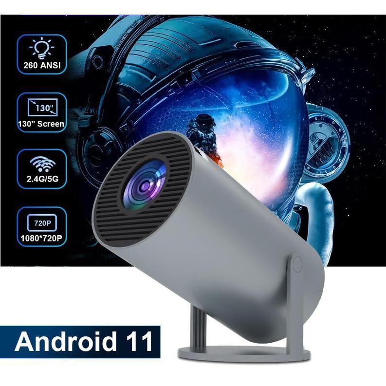 Portable Projector HY300 Pro, Android 11 Dual Wifi6 260ANSI Allwinner H713 BT5.0 1080P 1280*720P Projector, Multifunctional Projector for Home Cinema, Outdoor