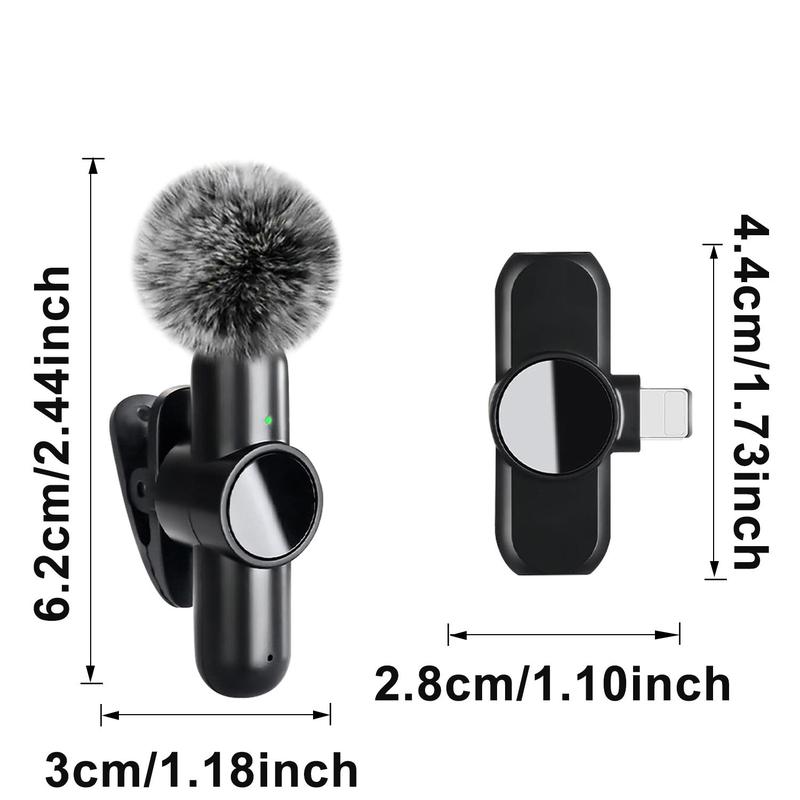 Wireless Lavalier Microphone, Professional Wireless Lavalier Microphone for iOS Devices, Recording Omnidirectional Condenser Mic for Video Interview Vlog