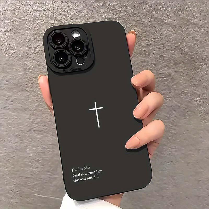 Cross Pattern Phone Case, TPU Anti-drop Cellphone Protective Case, Total Protective Shockproof Mobile Phone Cover for iPhone