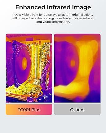 TOPDON TC001 Plus Thermal Camera for Android, 256 x 192 IR High Resolution with Visual Camera, 25Hz Refresh Rate, Dual-Lens Thermal Imaging Camera