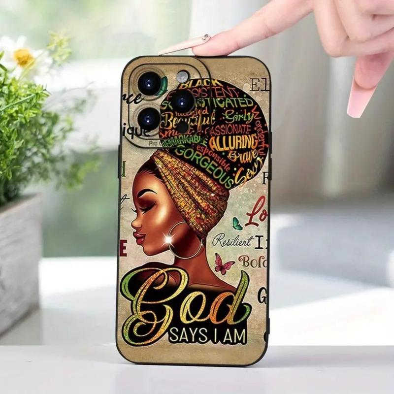 Vintage Girl Pattern Phone Case, Wear-resistant Anti-fall Decorative Phone Protector Cover, Phone Accessory Compatible With iPhone 11 12 13 14 15 Pro Max