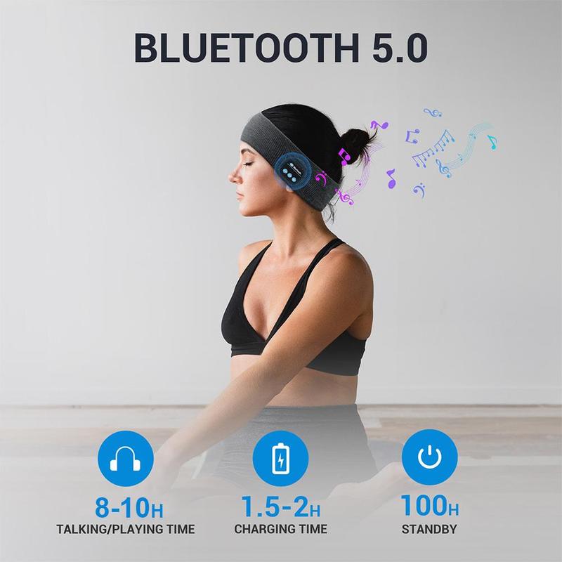 Wireless Headband Headphone, Type-C Rechargeable Bluetooth-compatible Music Headset, Open-ear Headband Headphones for Running, Yoga, Other Sports