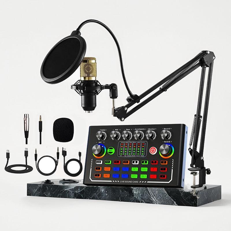 Wireless BT Live Audio Device, Audio Mixer for Music Singing, Microphone Music Control Equipment, Live Machine for APP Live Streaming on Computers, Phones, PC