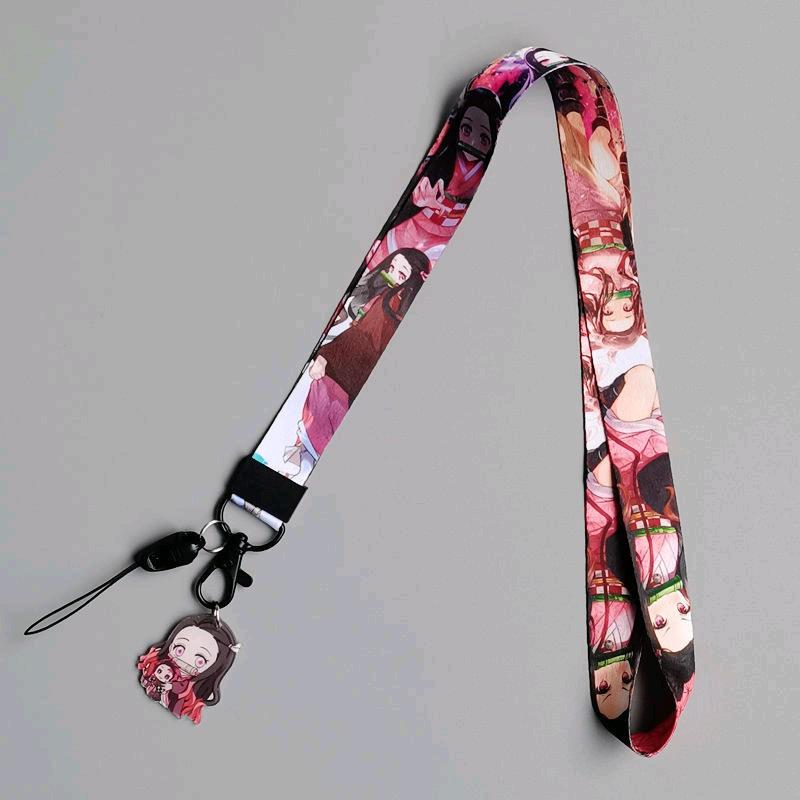 Anime Demon Slayer Detachable Wrist Strap Kimetsuno Yaiba  Phone Lanyard Wrist Strap Hook Key Tag Keychain