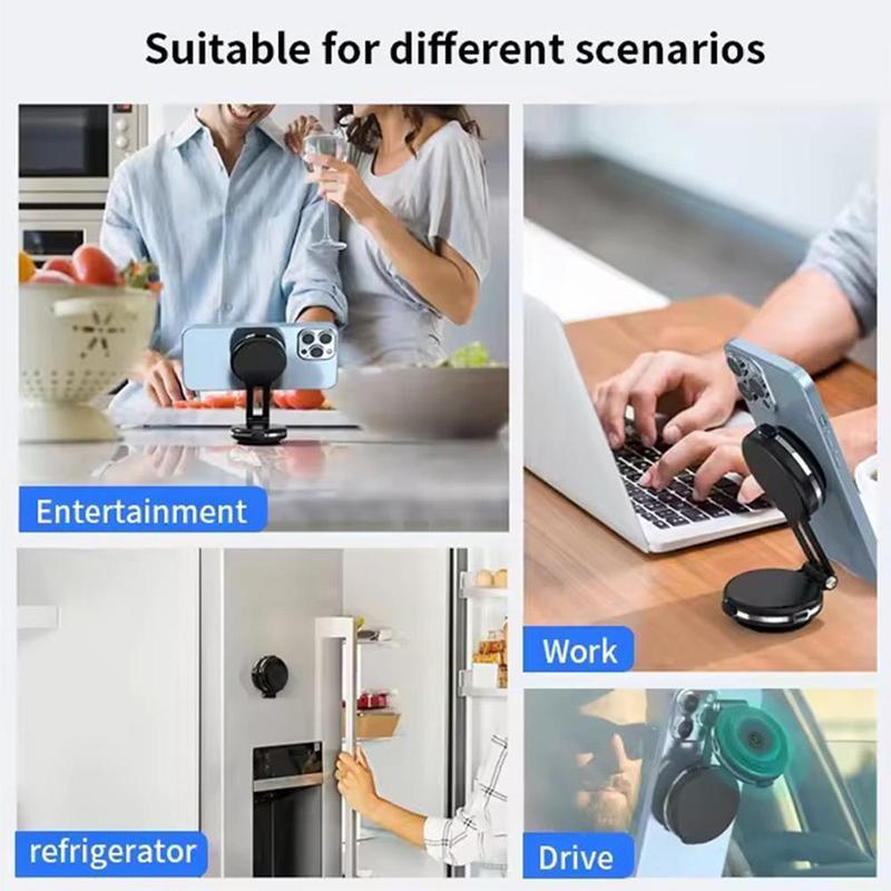 Double Side Automatic Phone Mount forCar Mirror Gym, Hands-Free Vacuum Cell PhoneHolder, Phone Accessories for Video Recording