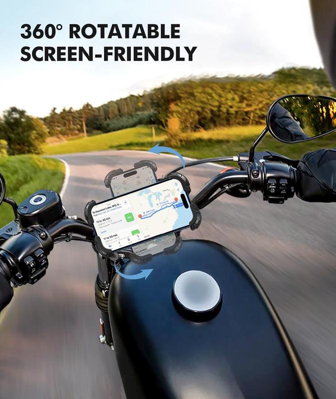 Zewdov Motorcycle Phone Mount, Upgrade Bike Phone Mount [Secure Protection], 360° Rotatable Phone Holder, Compatible with iPhone Samsung 4.7-6.7