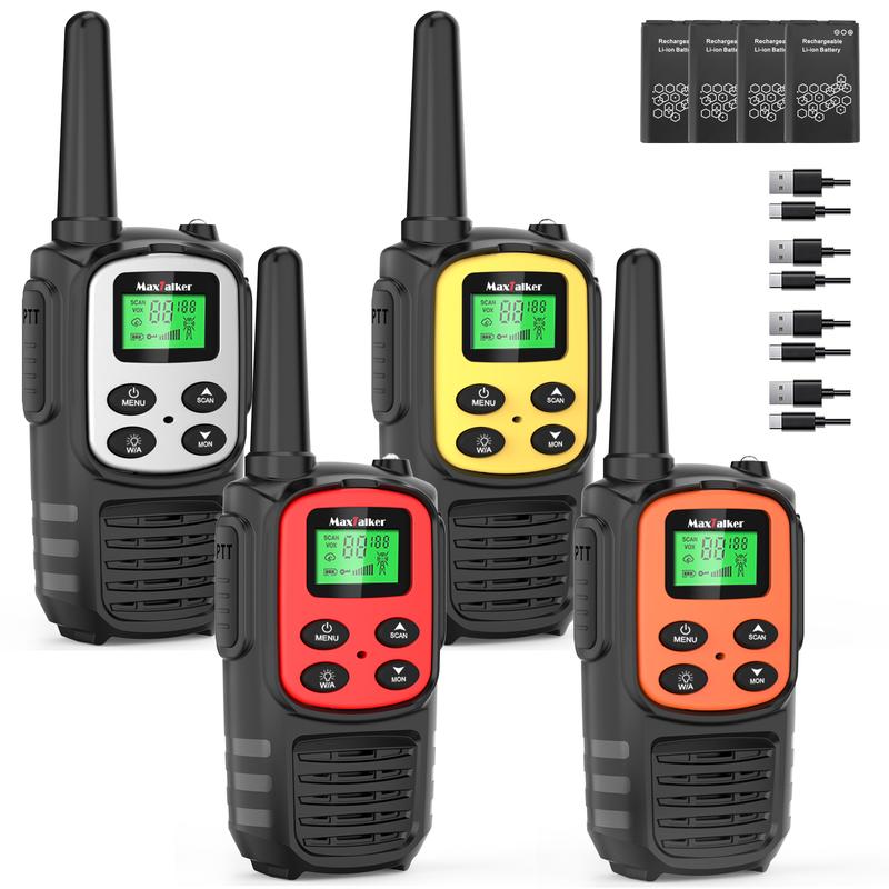 MaxTalker Walkie Talkies Long Range for Adults, Rechargeable Walkie Talkie with 22 FRS Channel Radios Walkie Talkies for Kids Audio Two Way Radio