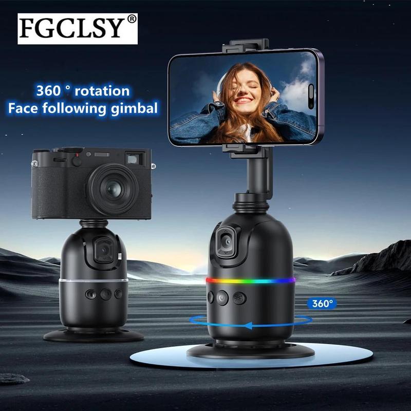 360° Auto Face Tracking Gimbal Stabilizer, Portable AI Smart Gimbal Stabilizer, All-in-one Rotation Smartphone Video Vlog Stabilizer