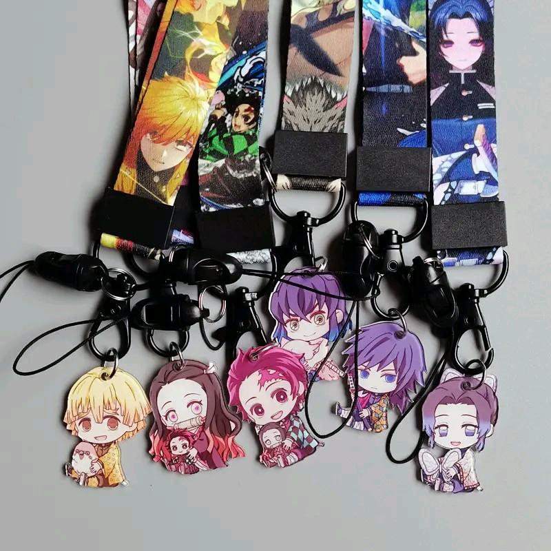 Anime Demon Slayer Detachable Wrist Strap Kimetsuno Yaiba  Phone Lanyard Wrist Strap Hook Key Tag Keychain