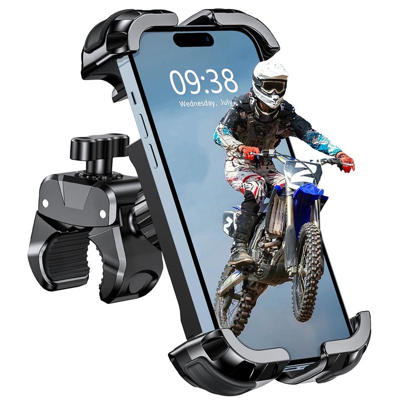 Zewdov Motorcycle Phone Mount, Upgrade Bike Phone Mount [Secure Protection], 360° Rotatable Phone Holder, Compatible with iPhone Samsung 4.7-6.7