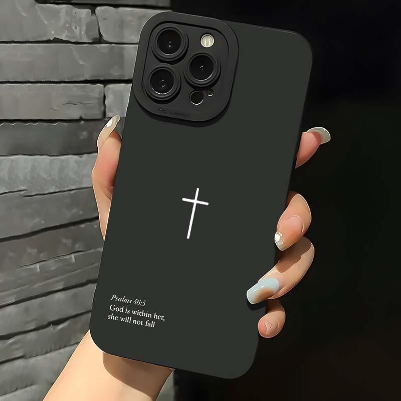 Cross Pattern Phone Case, TPU Anti-drop Cellphone Protective Case, Total Protective Shockproof Mobile Phone Cover for iPhone