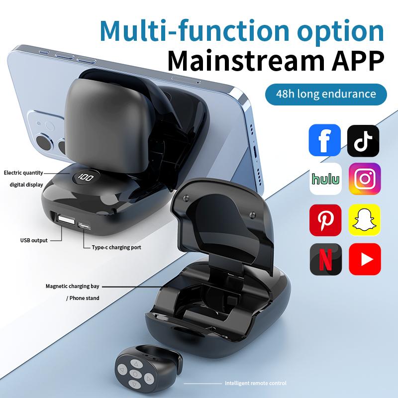 New and upgraded remote control ring, mobile phone multi-function Bluetooth remote control, Bluetooth controller, page Turner, with charging compartment, self-timer