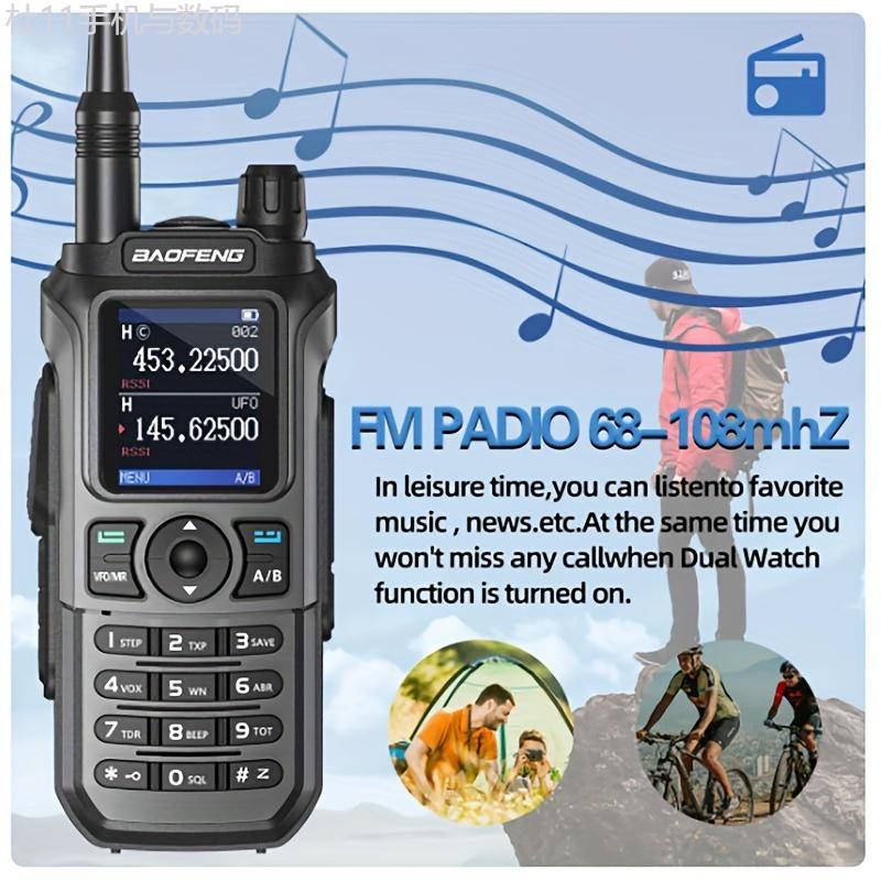 BAOFENG 999 Channel Handheld CB Radio, UHF Tuner, Dual-Band 136-174MHz & 400-520MHz, with USB Charging, Rechargeable Lithium Polymer Battery, Flashlight, NOAA Weather Band, for Multi-Band Communication