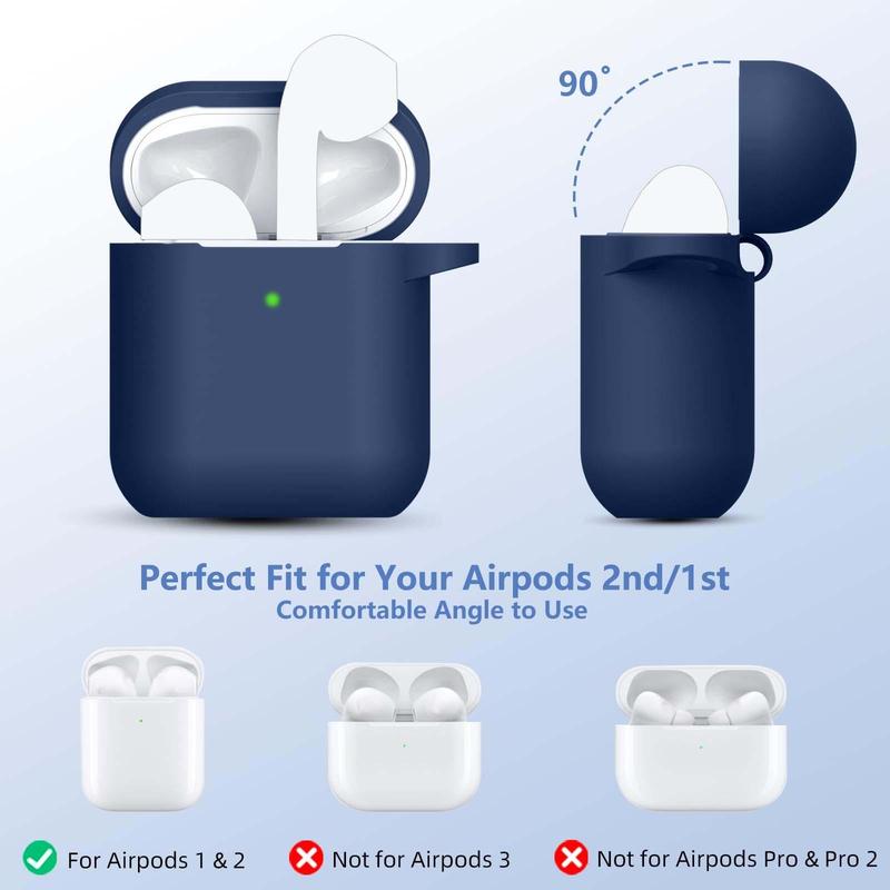 AirPods Case & Cleaner Kit & Magnetic AirPods Strap, Anti-lost Cord Sports Lanyard, Silicone Cover Compatible with AirPod 2 & 1 Generation