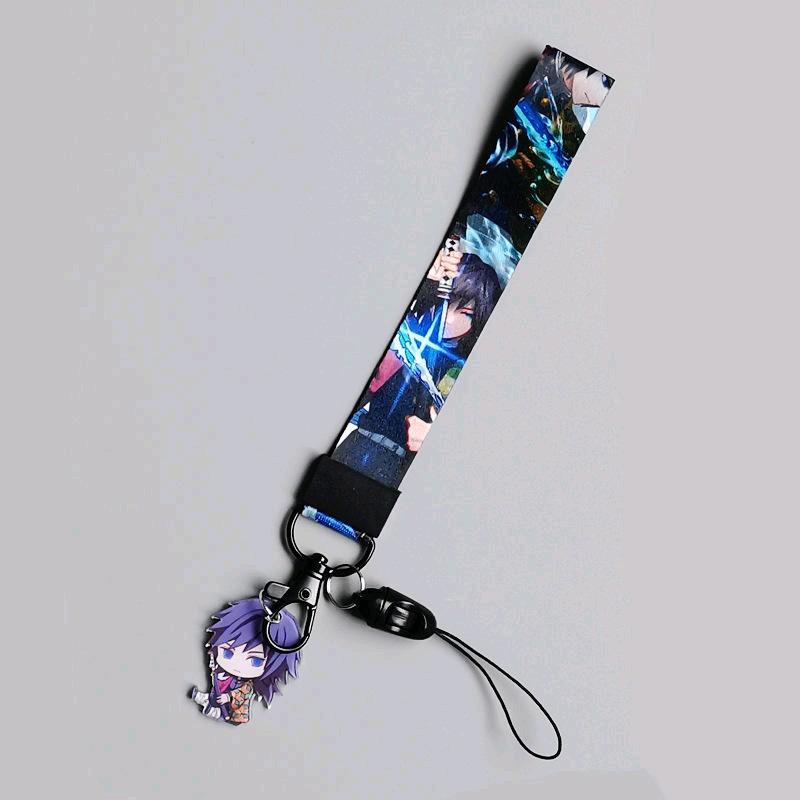 Anime Demon Slayer Detachable Wrist Strap Kimetsuno Yaiba  Phone Lanyard Wrist Strap Hook Key Tag Keychain