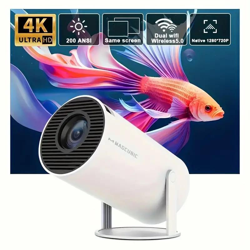 Mini Portable Projector, 4K 1080P Full HD Supported,Auto Keystone, WiFi5+Bluetooth 5.0,180°Rotatable Outdoor Projector,Built-in Android 13.0 OS built-in audio home use