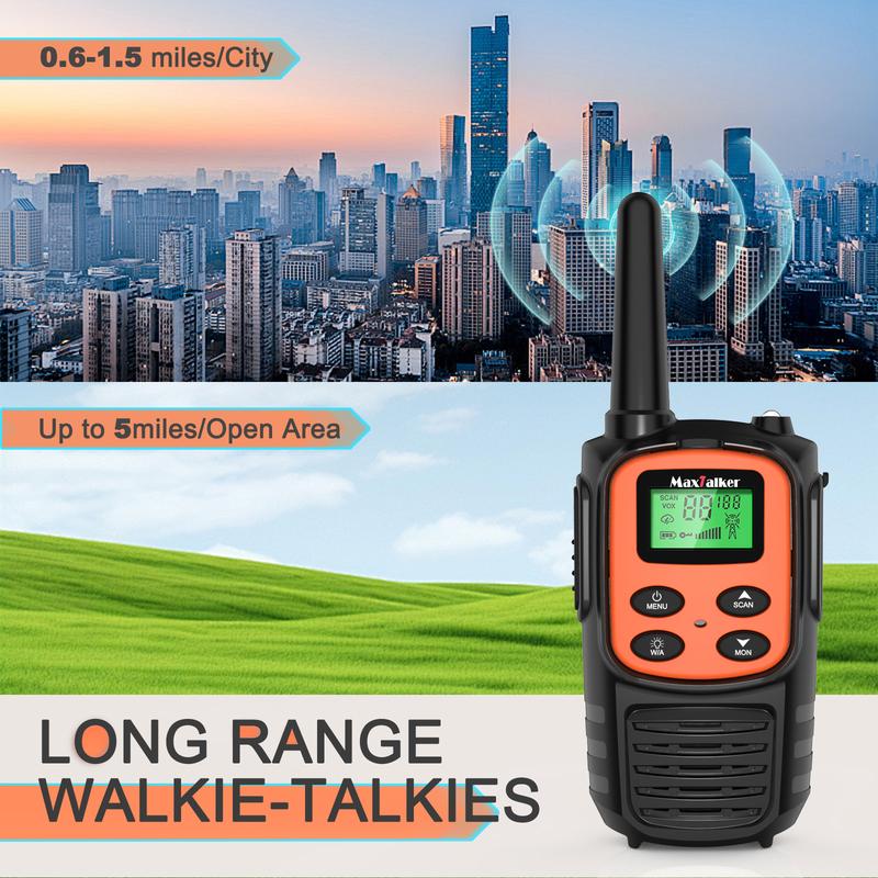 MaxTalker Walkie Talkies Long Range for Adults, Rechargeable Walkie Talkie with 22 FRS Channel Radios Walkie Talkies for Kids Audio Two Way Radio